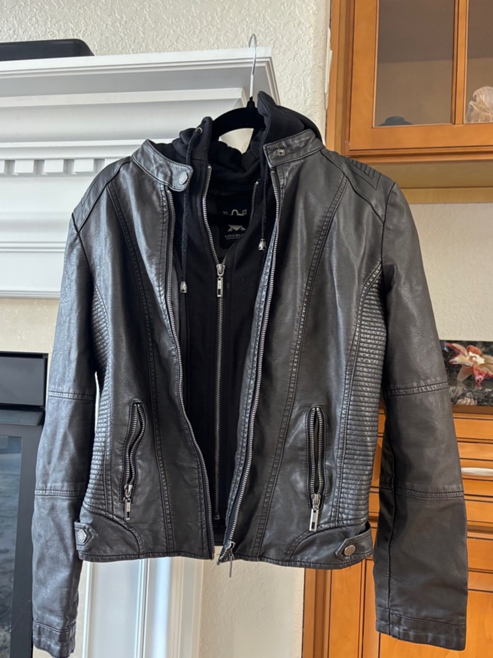 Black Leather Biker Jacket - Unbranded